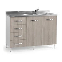 Sottolavello con cassettiera 120 olmo sinistro con lavello