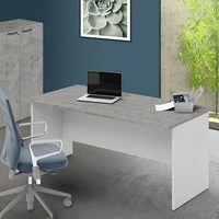 Scrivania Ibisco 160 cm cemento e bianco frassinato