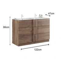 Mobile bagno Salemi120 doppia vasca e specchiera rovere mercure - 2