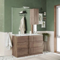 Mobile bagno Salemi120 doppia vasca e specchiera rovere mercure - 4