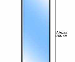 Modulo Continuativo Parete Divisoria in Vetro Trasparente Alluminio Colore Bianco Puro RAL 9010 - H2