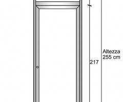 Modulo Continuativo Parete Divisoria in Alluminio Chiusa Bachelite con Porta - H2550xL1000 mm - Colo