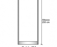 Modulo Iniziale/Finale Parete Divisoria in Alluminio e Bachelite - H2550xL1000 mm - Colore Marrone R
