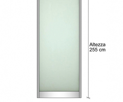 Modulo Continuativo Parete Divisoria in Alluminio e Vetro Satinato - H2550xL1000 mm - Colore Grigio 