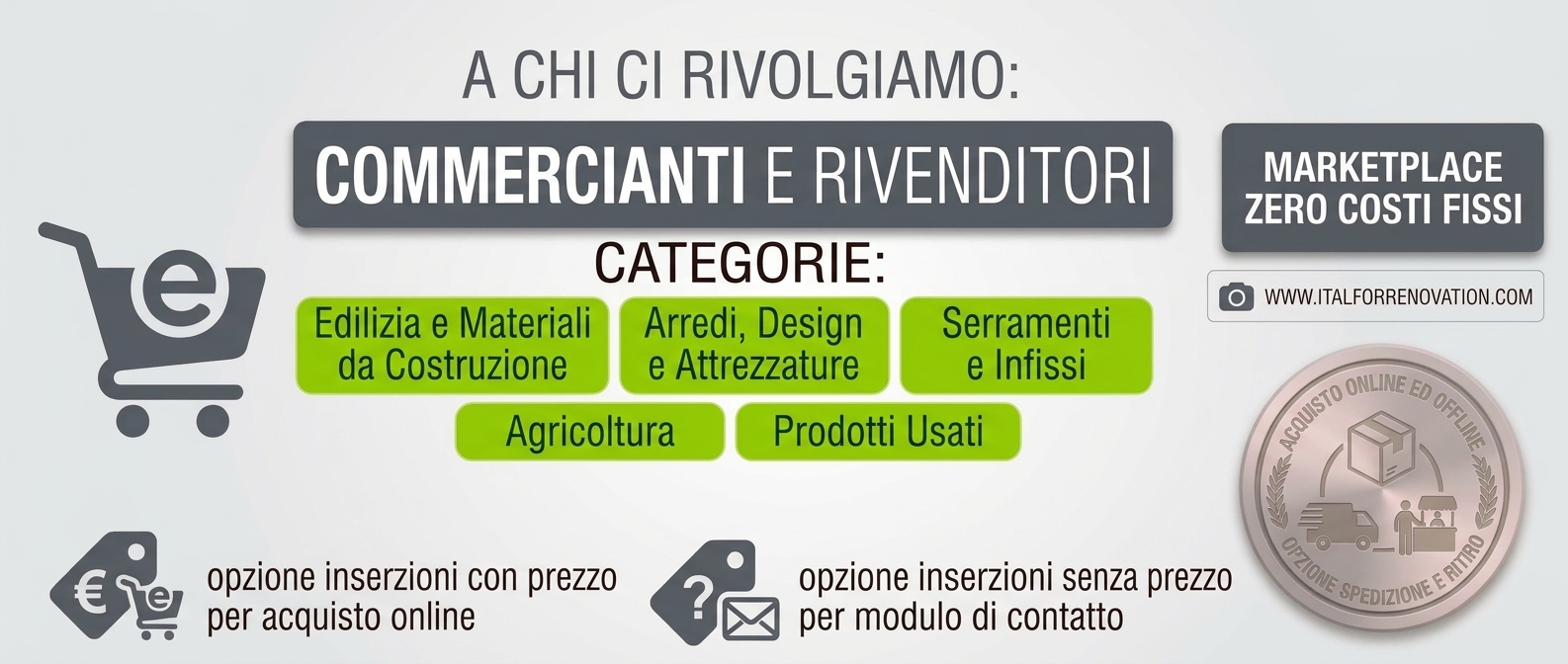 La tua attività commerciale e il tuo catalogo online gratis sul nostro Marketplace All-in-one