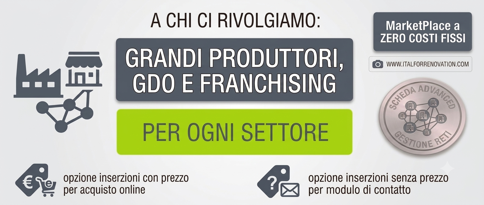 Produttori GDO e Franchising il tuo catalogo e la tua rete di filiali gratis sul nostro Marketplace All-in-one