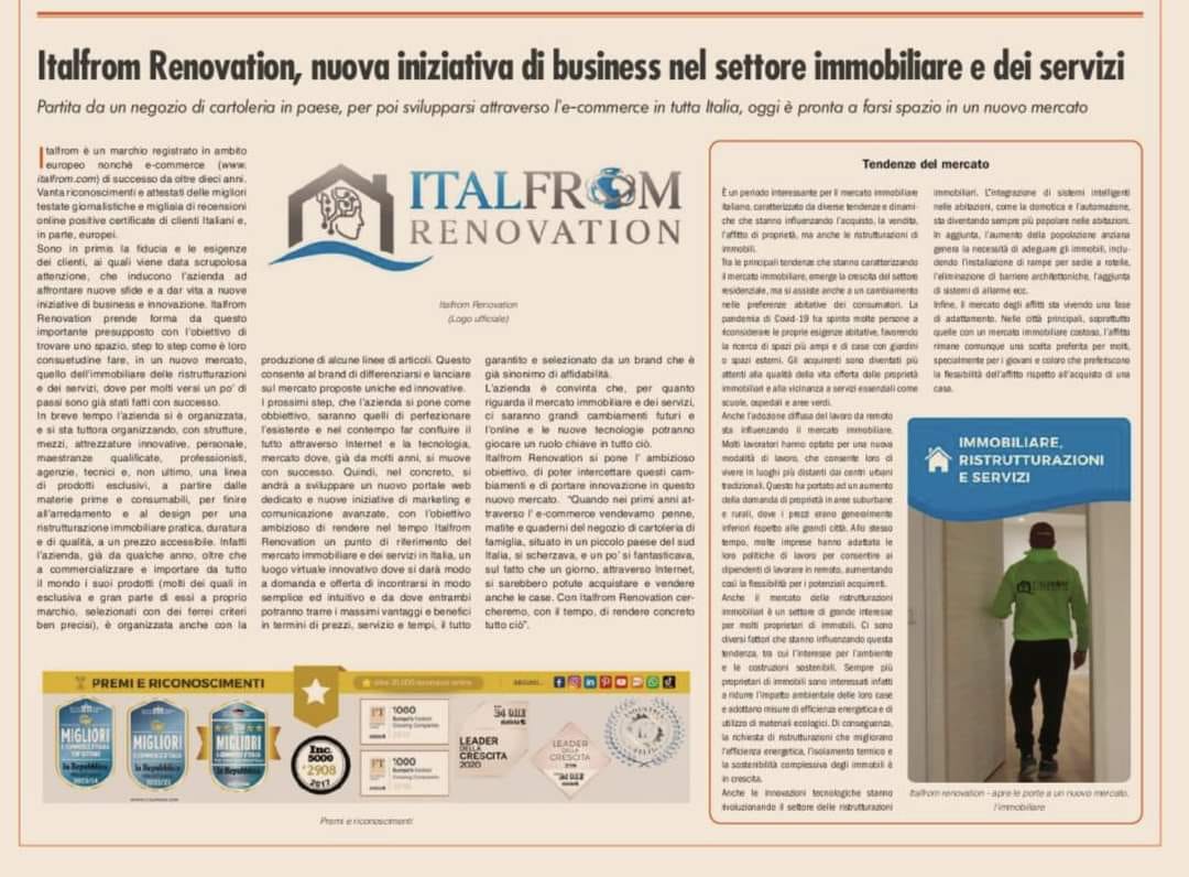 La Nostra Intervista su il sole 24 ore
